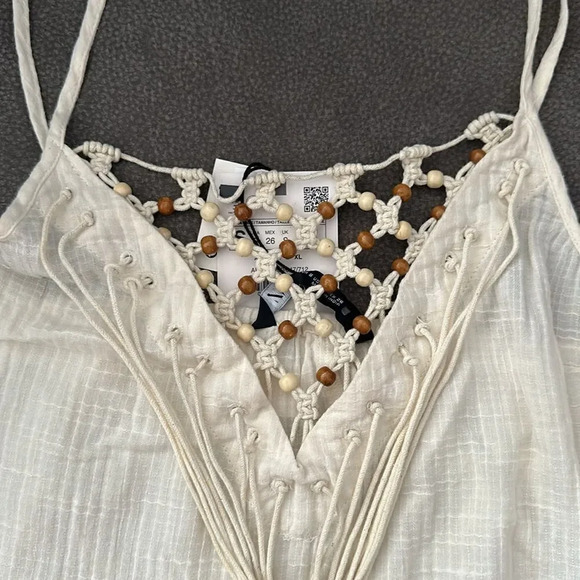 ZARA | Ecru | BEADED COTTON TOP - Picture 13 of 13